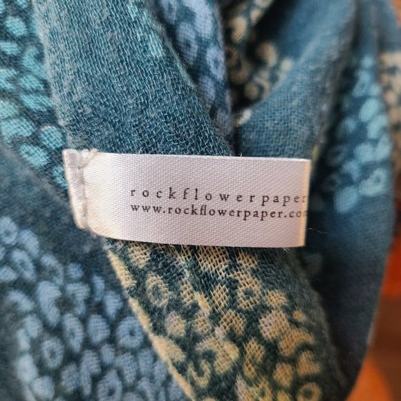 ROCKFLOWERPAPER Blue Leaf Print Scarf - Picture 4 of 5